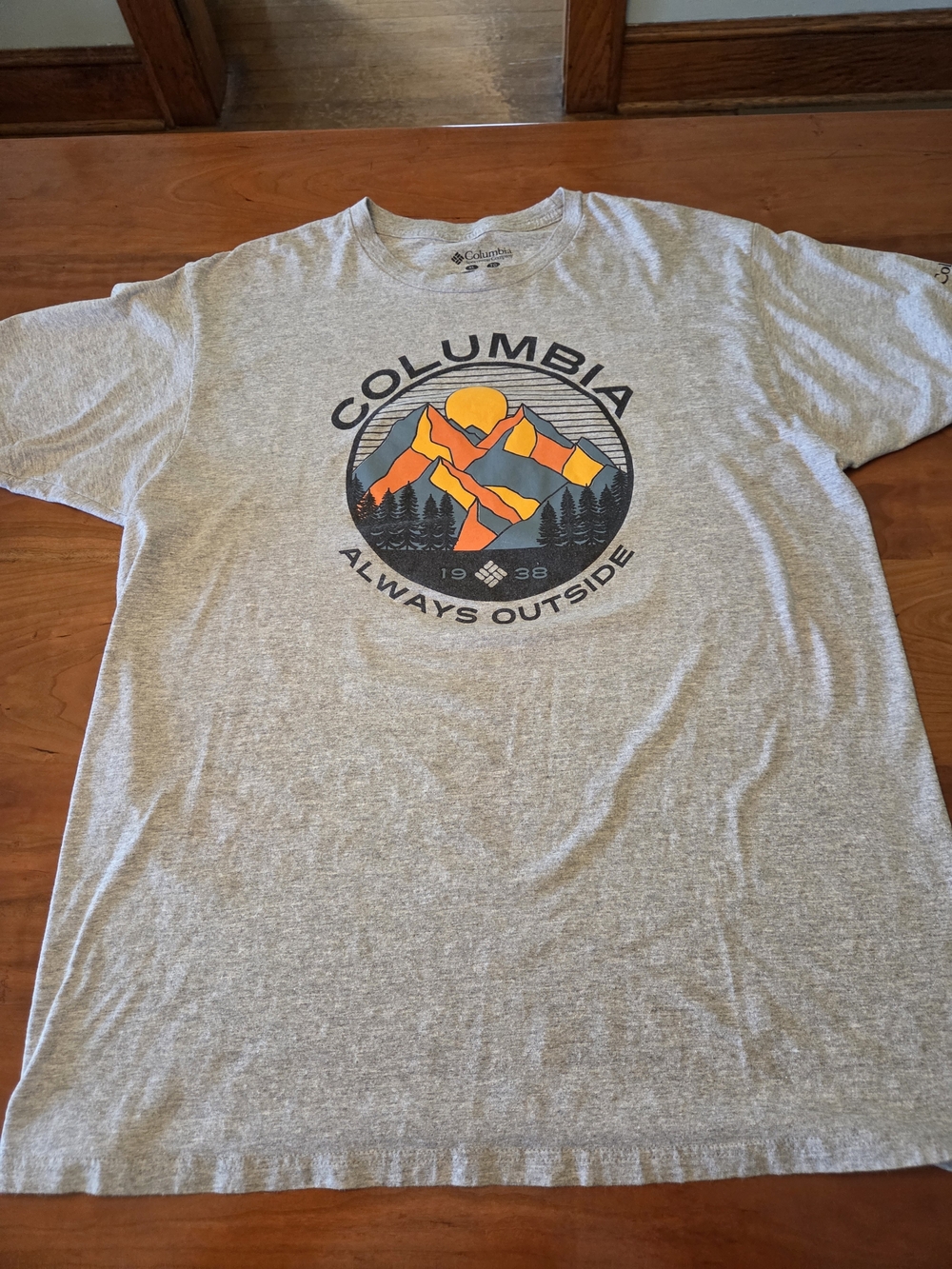 Columbia Light Gray Short Sleeve 'Always Outside' Graphic Tee
